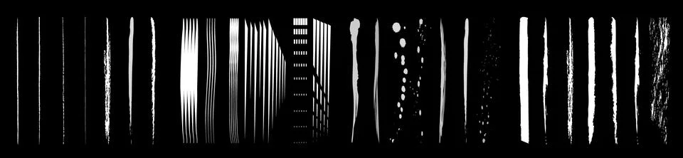 Vector set of straight lines on a black background Stock Illustration