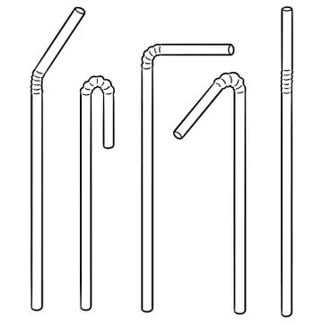 Vector set of straw Stock Illustration