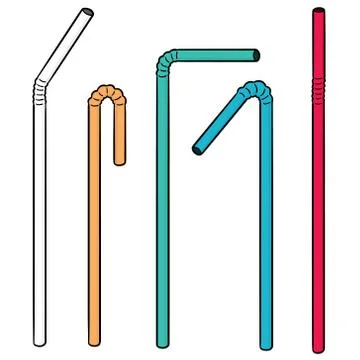 Vector set of straw Stock Illustration