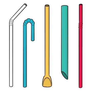 Vector set of straw Stock Illustration