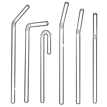 Vector set of straw Stock Illustration