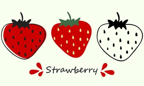 Vector set strawberry. Hand-drawn design. Berry on white background Stock Illustration