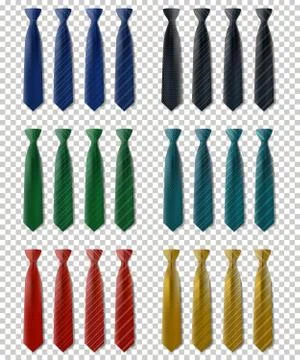 Vector set of strict classical Ties Dark and Light Colors Stock Illustration
