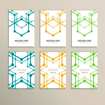 Vector set of stylish modern line textures Stock Illustration