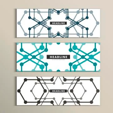 Vector set of stylish modern line textures Stock Illustration