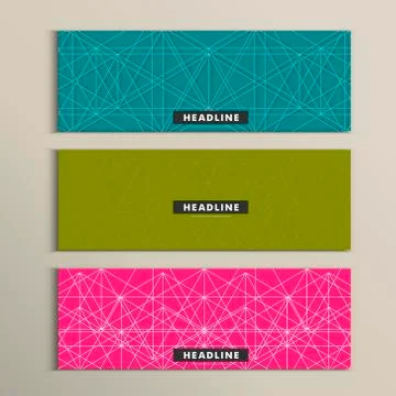 Vector set of stylish modern line textures Stock Illustration