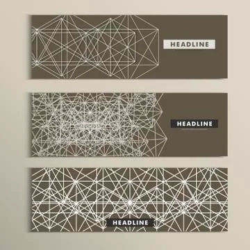 Vector set of stylish modern line textures Stock Illustration