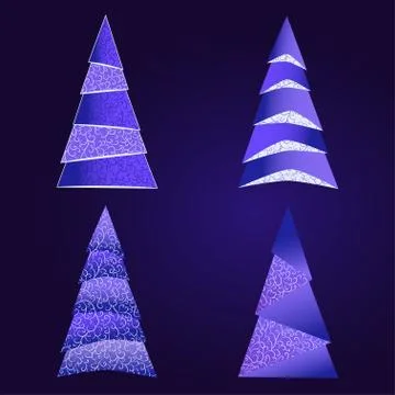 Vector set of stylized Christmas tree. Stock Illustration