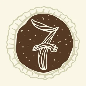 Vector set of stylized figures of pastry cream Stock Illustration