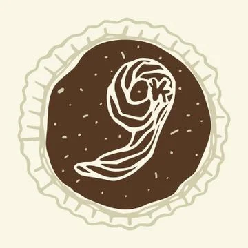 Vector set of stylized figures of pastry cream Stock Illustration