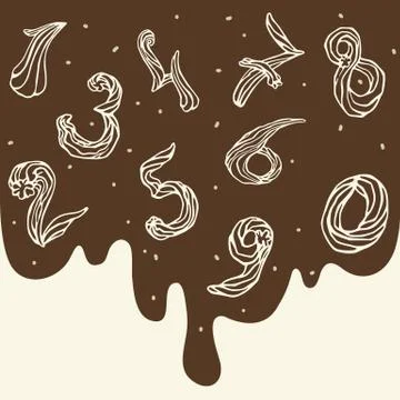 Vector set of stylized figures of pastry cream Stock Illustration