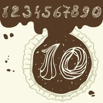 Vector set of stylized figures of pastry cream Stock Illustration