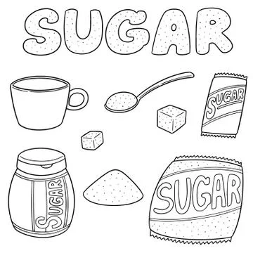 Vector set of sugar Stock Illustration