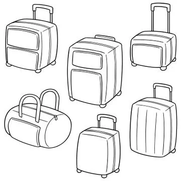 Vector set of suitcase Stock Illustration