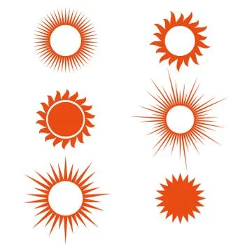 Vector set of sun silhouette Stock Illustration