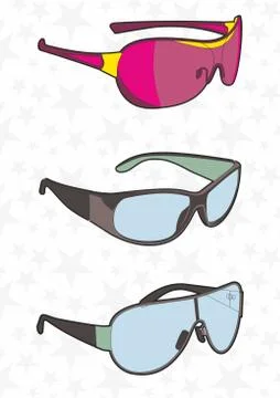 Vector set of sunglasses.sports accessory. Stock Illustration