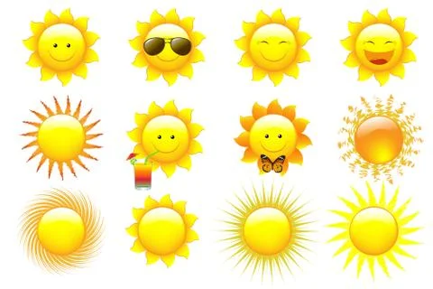 Vector set suns Stock Illustration
