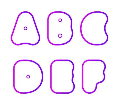 Vector set of super bold capital round font Stock Illustration