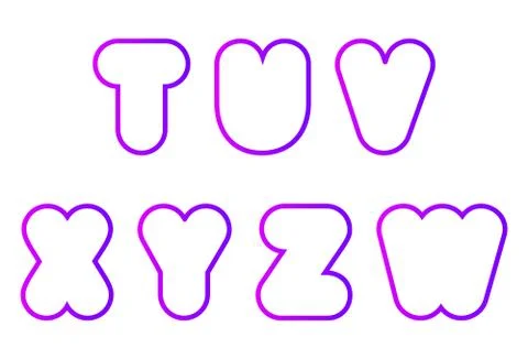 Vector set of super bold capital round font Stock Illustration