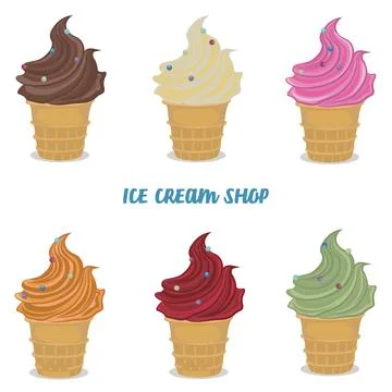 Vector set of sweet cakes. Stock Illustration