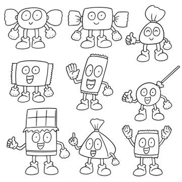 Vector set of sweets and candies Stock Illustration