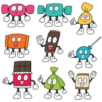 Vector set of sweets and candies Stock Illustration