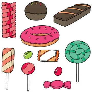 Vector set of sweets and candies Stock Illustration