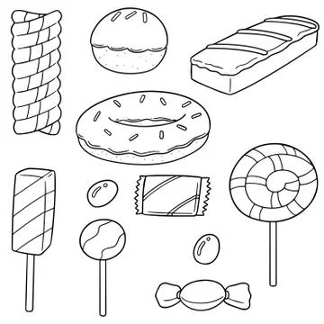 Vector set of sweets and candies Illustrazione stock
