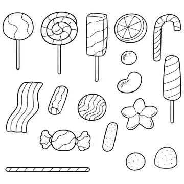 Vector set of sweets and candies Stock Illustration