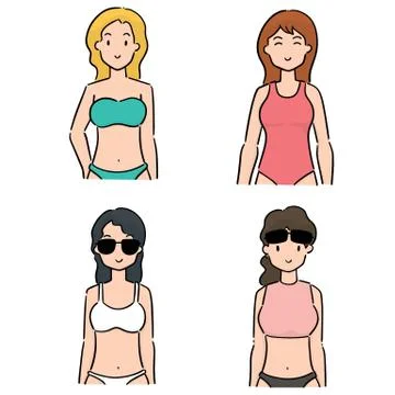 Vector set of swimmer Stock Illustration