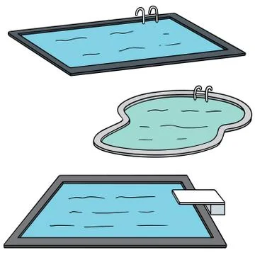Vector set of swimming pool Stock Illustration