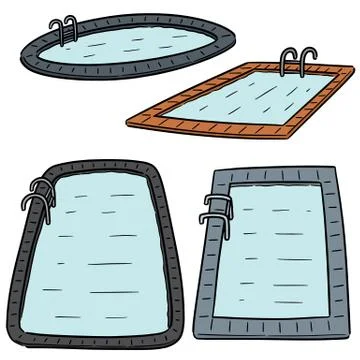Vector set of swimming pool Stock Illustration