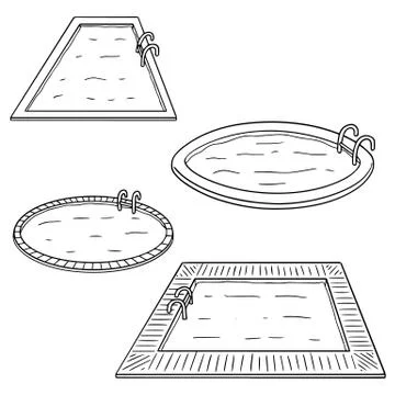 Vector set of swimming pool Stock Illustration