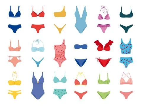 Vector set of swimsuits Stock Illustration