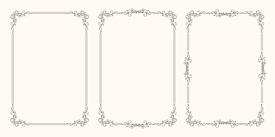 Vector set with swirl frames Stock Illustration
