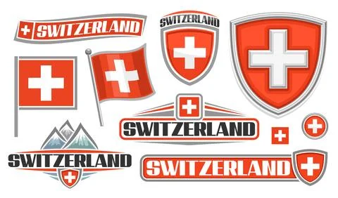 Vector Set for Switzerland Stock Illustration