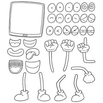 Vector set of tablet cartoon Stock Illustration