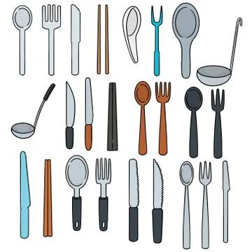 Vector set of tableware Stock Illustration
