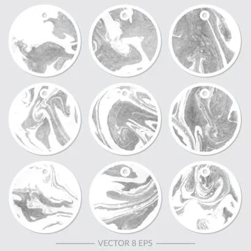 Vector. Set of tags with marble textures Stock Illustration