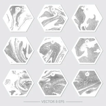 Vector. Set of tags with marble textures Stock Illustration