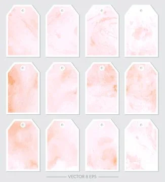 Vector. Set of tags with marble textures Stock Illustration