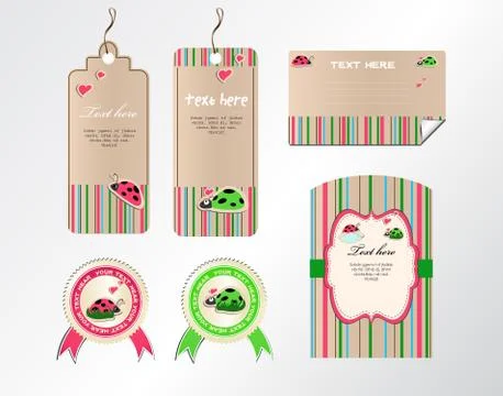Vector set of tags stickers and cards Stock Illustration