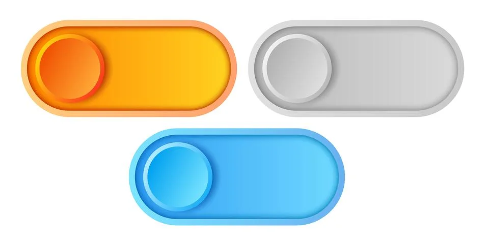 Vector set technology banners. Vector set of different mode button icons. Stock Illustration