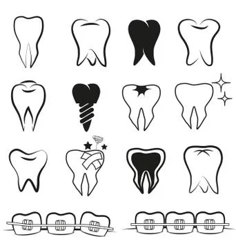 Vector set of teeth Stock Illustration