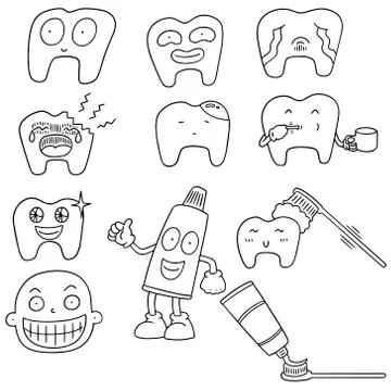 Vector set of teeth Stock Illustration