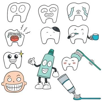 Vector set of teeth Stock Illustration