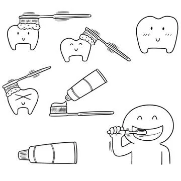Vector set of teeth Stock Illustration