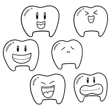 Vector set of teeth Stock Illustration