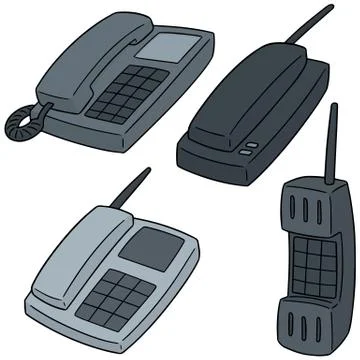 Vector set of telephone Stock Illustration