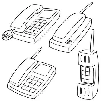 Vector set of telephone Stock Illustration